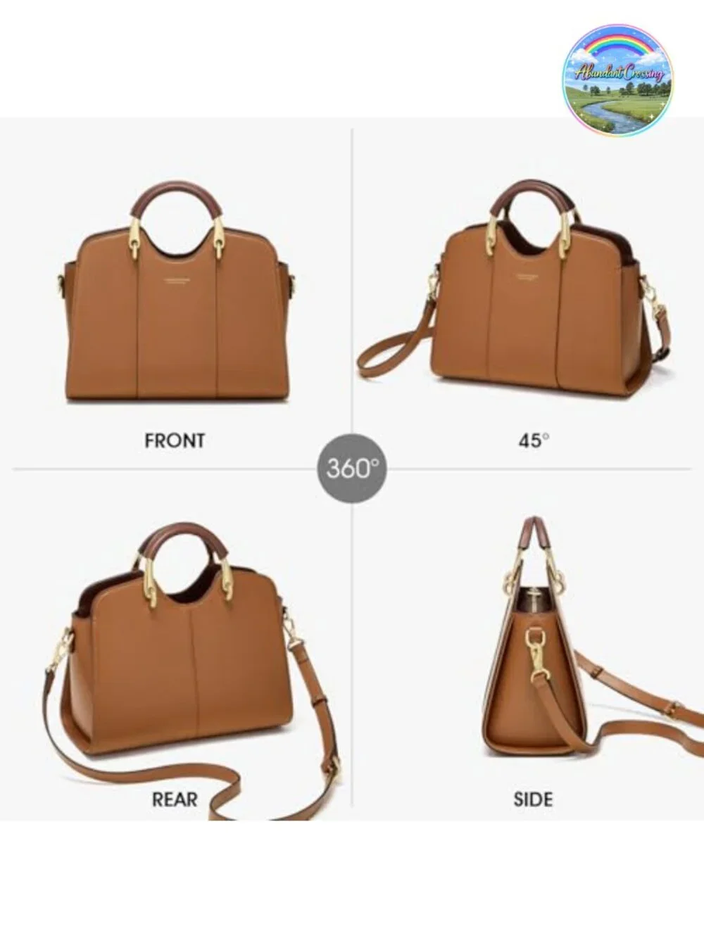 Genuine Leather Satchel Bag for Women Tote Shoulder Crossbody Handbag with